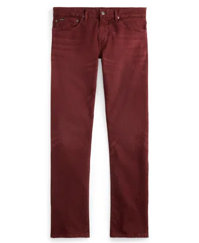 Polo Ralph Lauren Men's Varick Slim Straight Stretch Jeans In Burgundy