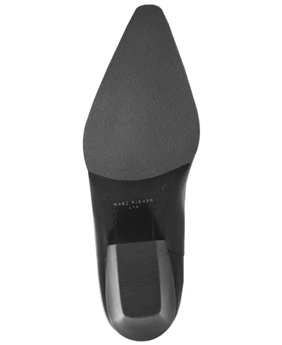 Marc Fisher Ltd Tarrie Stacked Heel Leather Knee-high Boots In Black