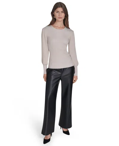 Halston Women's Crewneck Puff Sleeves Sweater In Multi