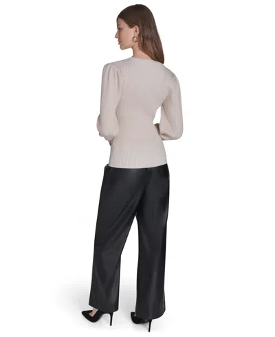 Halston Women's Crewneck Puff Sleeves Sweater In Multi