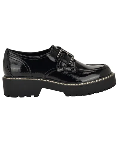 Calvin Klein Saundee Monk Strap Shoe In Black