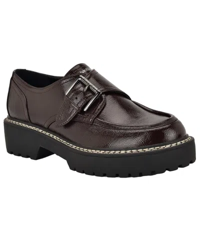 Calvin Klein Women's Saundee Lug Sole Loafers In Burgundy