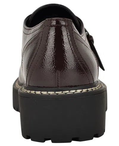 Calvin Klein Women's Saundee Lug Sole Loafers In Burgundy