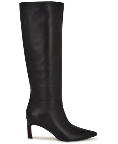 Nine West Lorthey Pointed Toe Knee High Boot In Black
