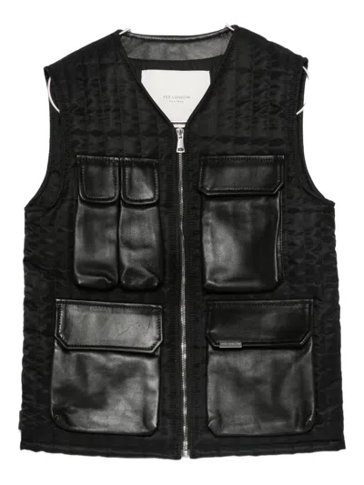 Yes London Zip-up Gilet In Black
