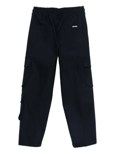 Yes London Drawstring Cargo Trousers In Blue