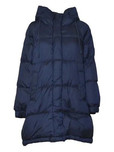 Weekend Max Mara Long-sleeved Hooded Cotton Jacket In Blue