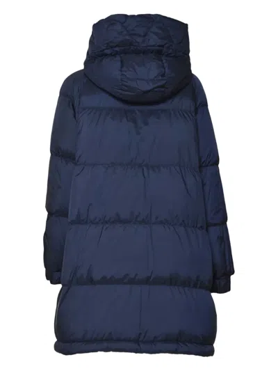 Weekend Max Mara Long-sleeved Hooded Cotton Jacket In Blue