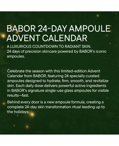 Babor 24-day Ampoule Advent Calendar In Green