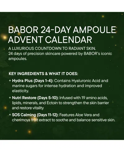 Babor 24-day Ampoule Advent Calendar In Green