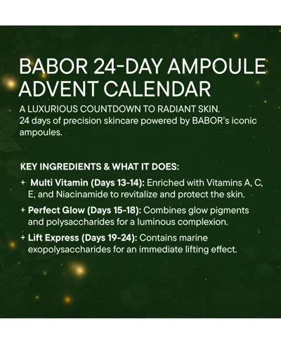 Babor 24-day Ampoule Advent Calendar In Green