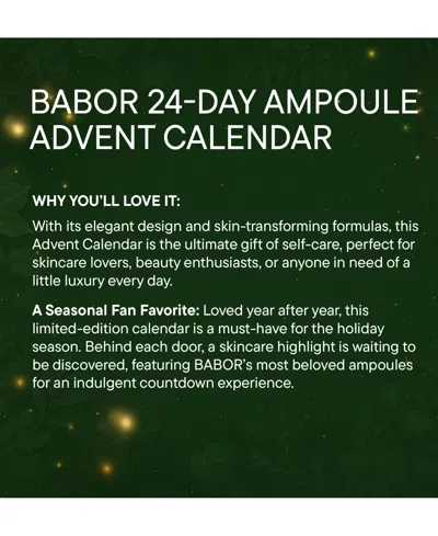 Babor 24-day Ampoule Advent Calendar In Green