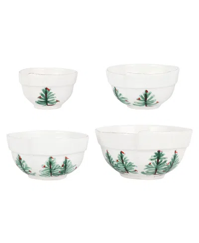 Vietri Lastra Holiday Assorted Prepping Bowls, Set Of 4 In White