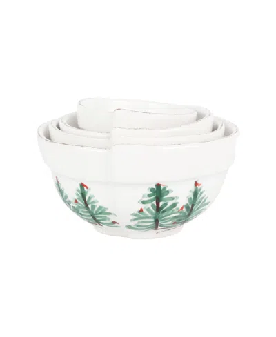 Vietri Lastra Holiday Assorted Prepping Bowls, Set Of 4 In White