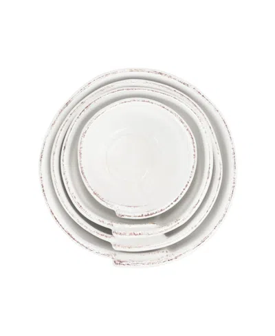 Vietri Lastra Holiday Assorted Prepping Bowls, Set Of 4 In White