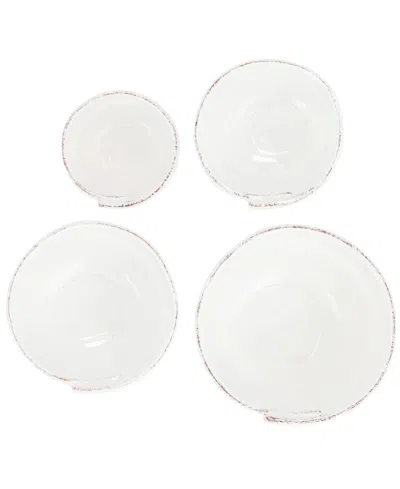Vietri Lastra Holiday Assorted Prepping Bowls, Set Of 4 In White