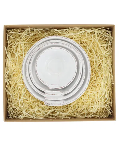 Vietri Lastra Holiday Assorted Prepping Bowls, Set Of 4 In White