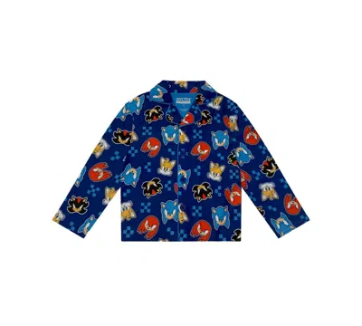 Sonic Toddler Boys 2-piece Coat-style Top And Pants Pajama Set In Multi