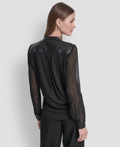 Dkny Women's Embellished Surplice Neck Top In Multi