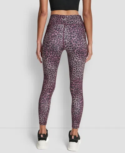 Dkny Sport Women's Printed High-waist 7/8 Tights In Animal Print