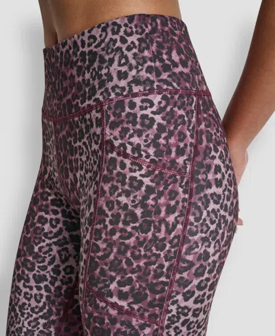Dkny Sport Women's Printed High-waist 7/8 Tights In Animal Print