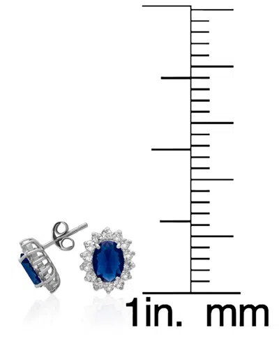 Macy's 2-piece Set Lab Grown White Opal (1.50 Ct. T.w.) And White Sapphire (3-1/5 Ct. T.w.) Lady Di Pendant In Metallic