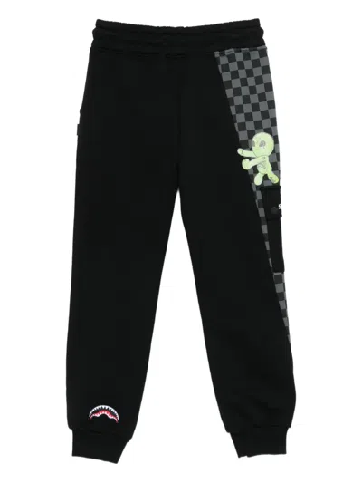 Sprayground Kid Checked Track Pants In Black