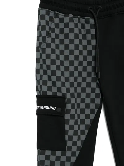 Sprayground Kid Checked Track Pants In Black