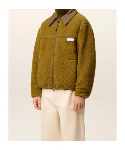 Ami Alexandre Mattiussi Zip-up Jacket With Structured Silhouette In Green