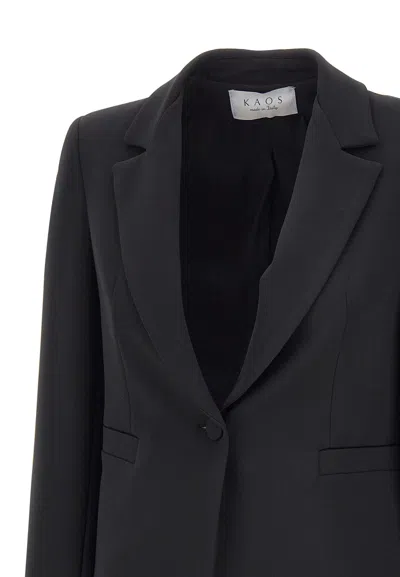 Kaos Notched-lapel Single-button Blazer In Black