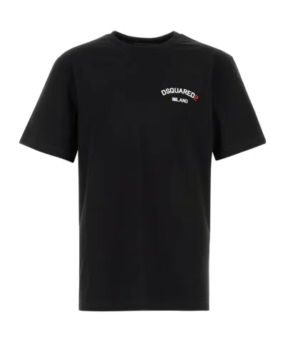 Dsquared2 Dsquared Men Black Cotton T-shirt In Black