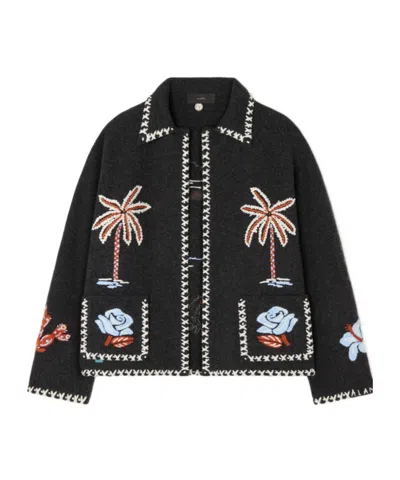 Alanui Giacca Remember Me In Lana Grigio Scuro In Black