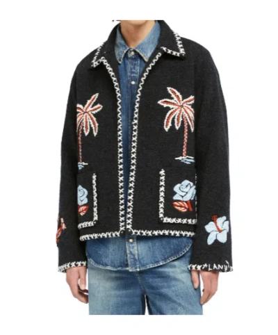 Alanui Giacca Remember Me In Lana Grigio Scuro In Black