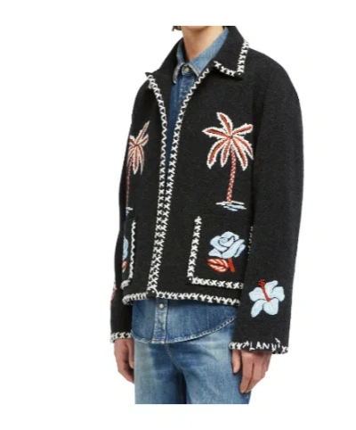 Alanui Giacca Remember Me In Lana Grigio Scuro In Black