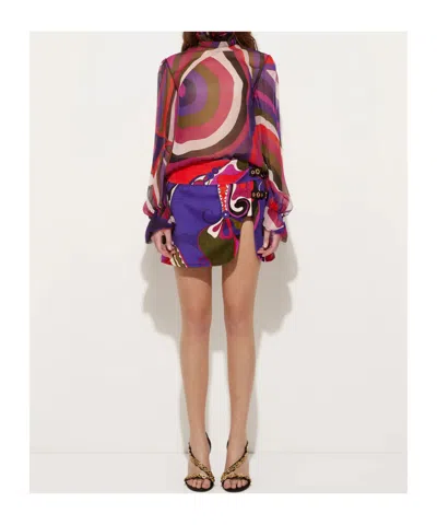 Pucci Orchidee Print Mini Skirt In Multi