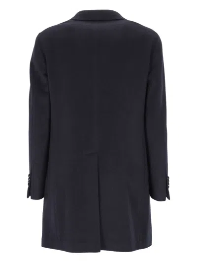 Tagliatore Button-fastening Cashmere Coat In Black