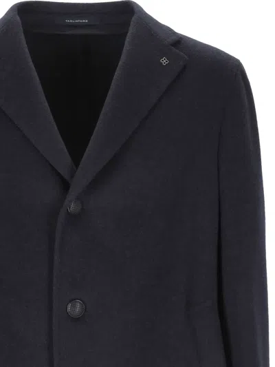 Tagliatore Button-fastening Cashmere Coat In Black