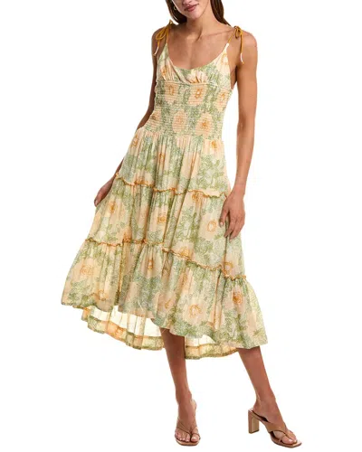 Free People Adriel Midi Dress In Floral In Green | ModeSens