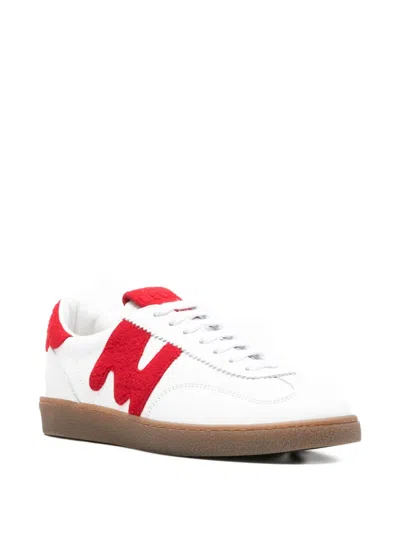 Msgm Leather Sneakers In White