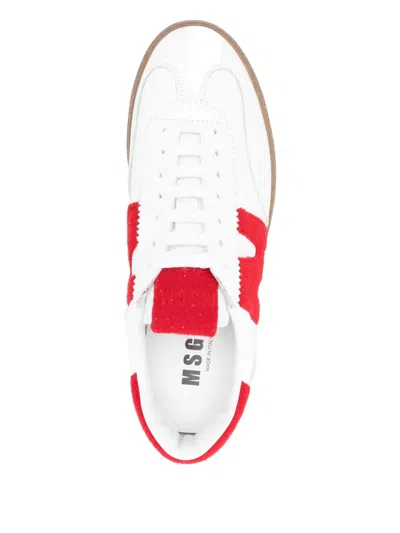 Msgm Leather Sneakers In White