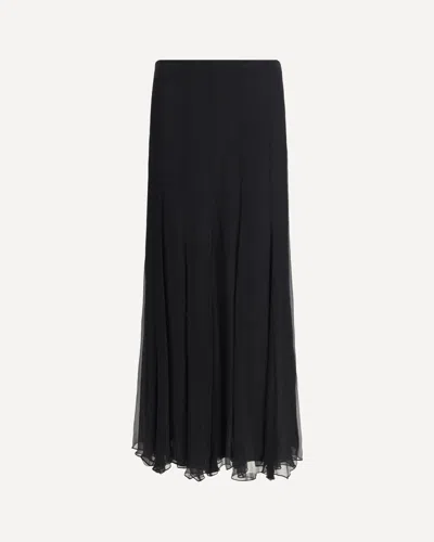 Chloé Maxi Skirt With Sheer Overlay And Flowy Design In Black