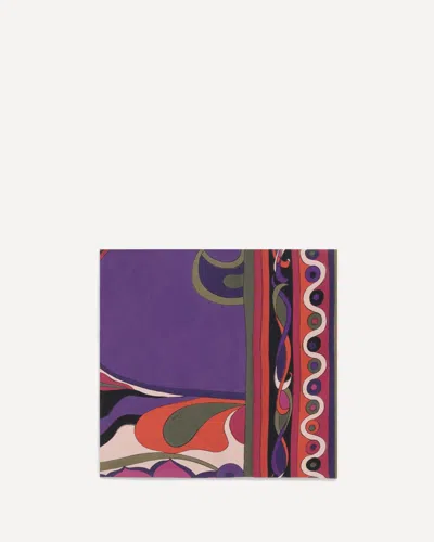 Pucci Orchidee Print Silk Twill Triangle Scarf In Multi