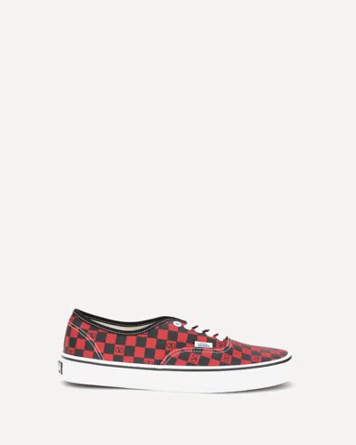 Valentino X Vans Men's Tess St Vlogo Check Canvas Low-top Sneakers In Multi