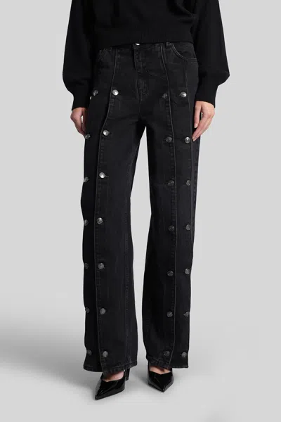 Rotate Birger Christensen Jeans Con Bottoni Black Denim In Black