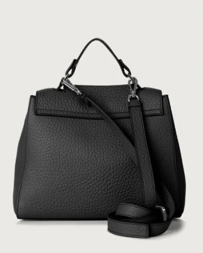 Orciani Leather Tote Bag Adjustable Strap In Black