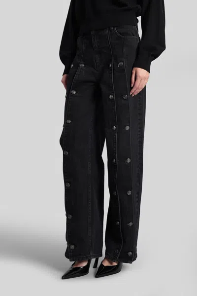 Rotate Birger Christensen Jeans Con Bottoni Black Denim In Black