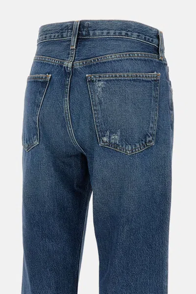 Agolde Kick Boot Jeans Stencil Color Mid Rise In Blue