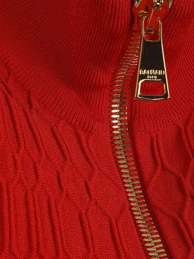 Balmain Textured High Neck Sleeveless Top In Black