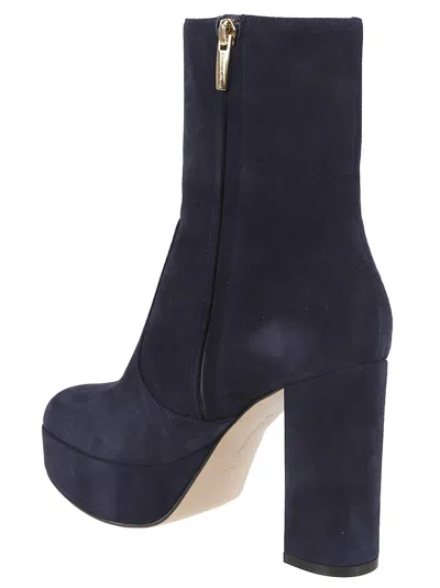 Gianvito Rossi Stylish Block Heel Ankle Boot Design In Blue