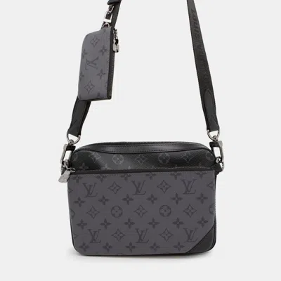 Pre-owned Louis Vuitton Trio Eclipse Monogram Messenger Bag In Black